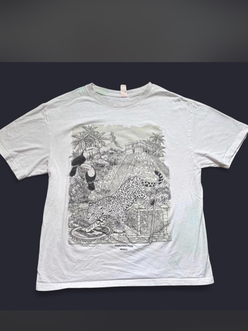 Graphic Jaguar Print Men’s T-Shirt - White